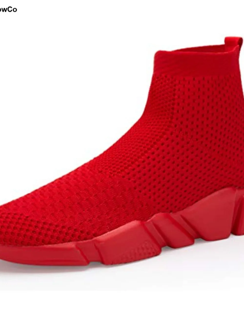 Women's Slip On High Top Sneakers Lightweight Knit Fabric Walking Shoes Gym